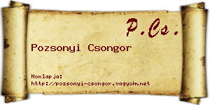 Pozsonyi Csongor névjegykártya